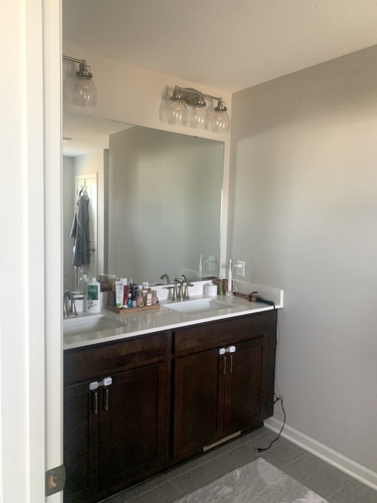 Builder-basic bathroom before remodel in Maple Grove, MN. Builder-basic bathroom before remodel in Maple Grove, MN.